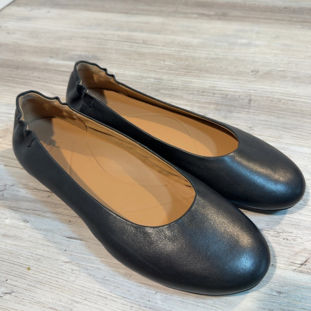Dansko Kira Flats Size 38/7.5-8 Black Leather Ballet Shoes Slip On BoHo Comfort